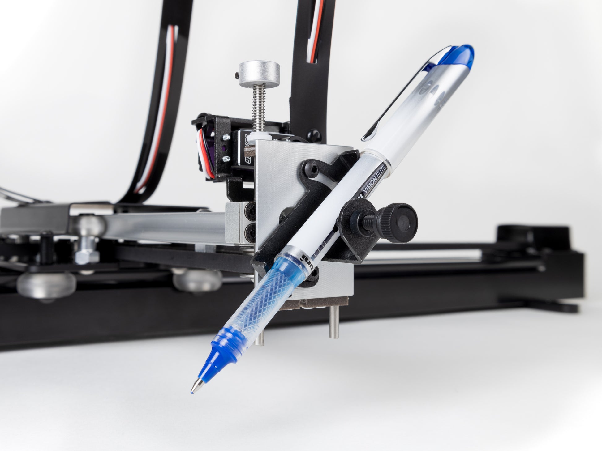 Bantam Tools NextDraw 1117 shown with pen in holder with spring kit installed