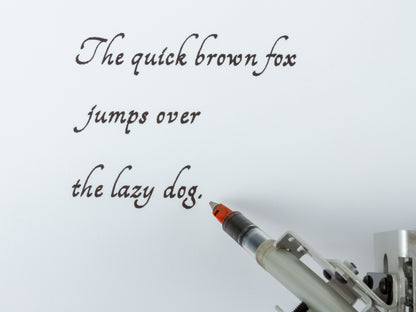 Writing out text with a parallel pen mounted on the italic pen adapter