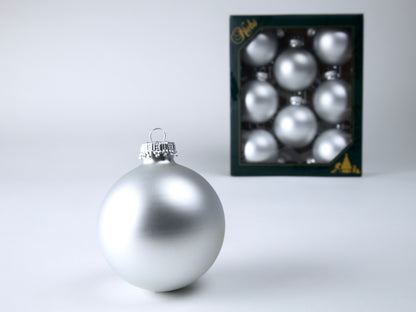 Krebs Frosted Glass Ornaments, 8 Pack