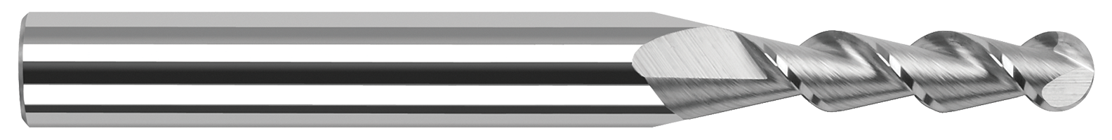 This Harvey Tool end mill features a two-flute, 45° high-helix design which produces excellent results in aluminum.