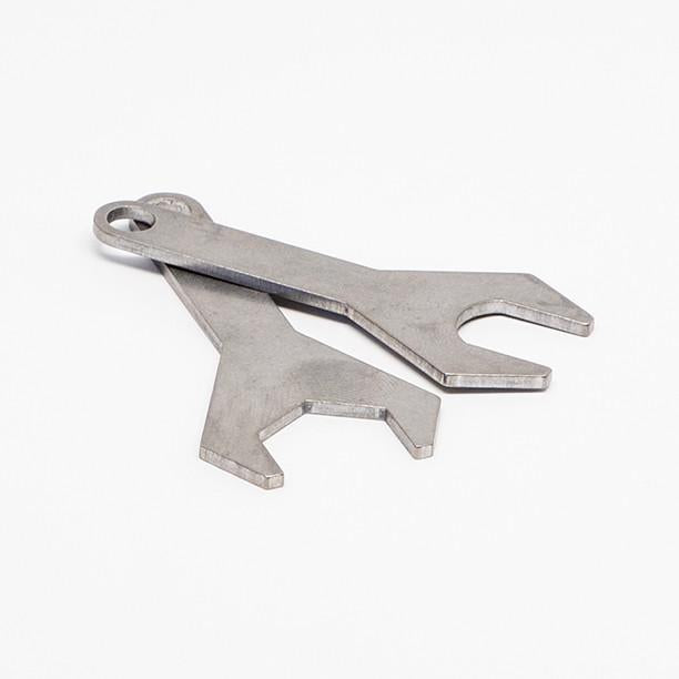 Two replacement wrenches for the Bantam Tools Desktop PCB Milling Machine.